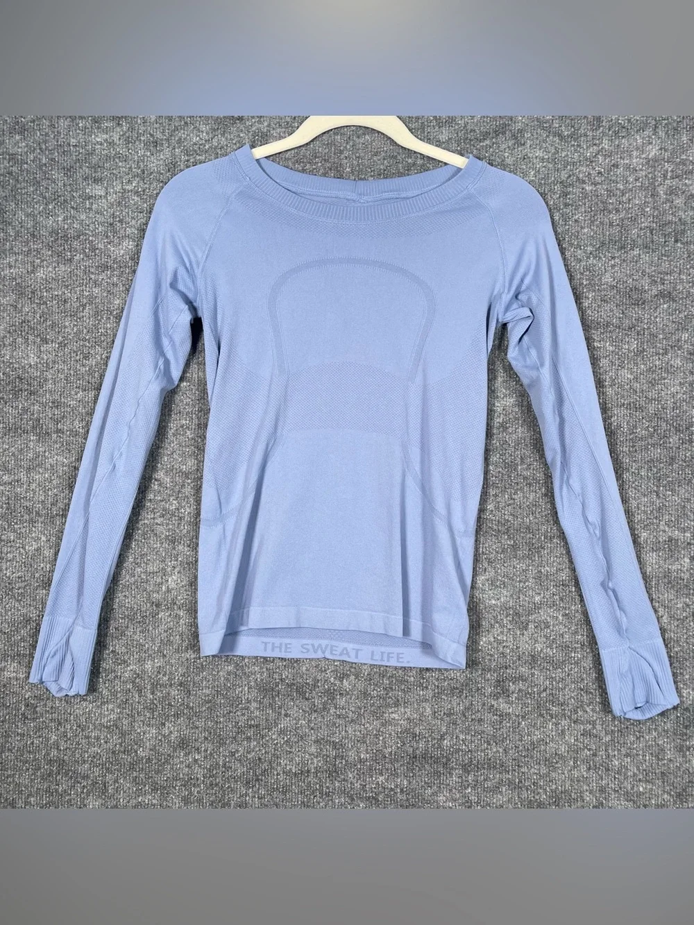 Lululemon Swiftly Tech Long Sleeve Crew Womens Blue Fingerhole Performance Shirt